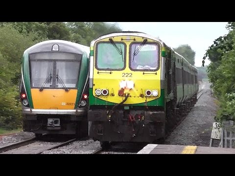Irish Rail 201 Class Loco + Mark 4 Intercity Train - Monasterevin, Kildare