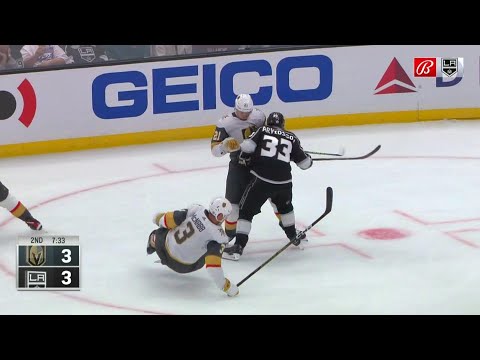 Vegas having some difficulty bumping Viktor Arvidsson off the puck.