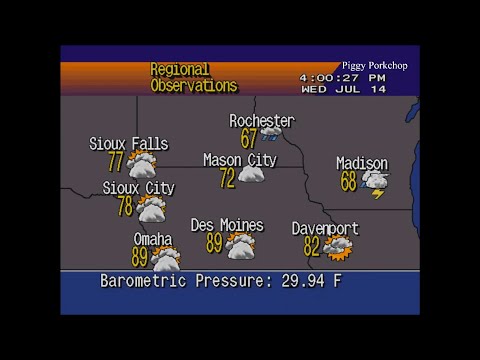 EAS Timeline Iowa Tornado Outbreak July 14, 2021, NOAA Weather Radio +WeatherSTAR4000