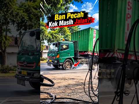 Sopir Truk Ini Terlalu Nekat❓Ban Sudah Pecah, Dipaksa Jalan❗