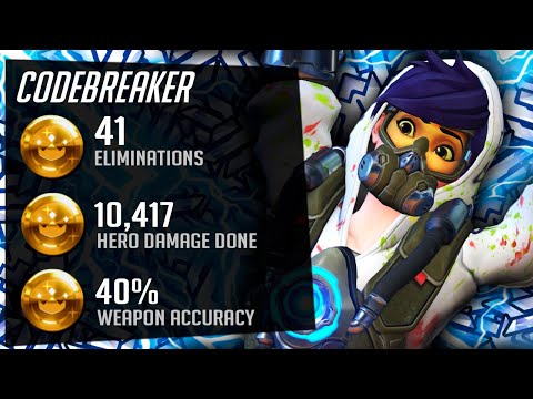 Codebreaker Rank 184 Carry Tracer Gameplay - 41 elims! [ Overwatch Season 35 Top 500 ]