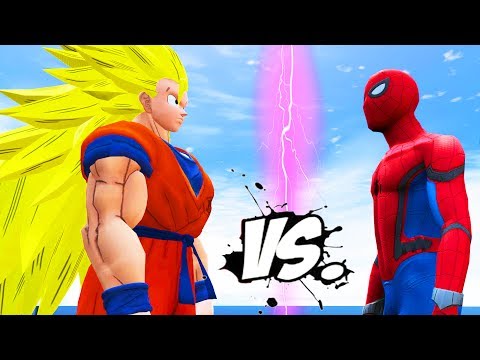 GOKU VS SPIDERMAN - DRAGON BALL VS MARVEL SUPERHERO!!