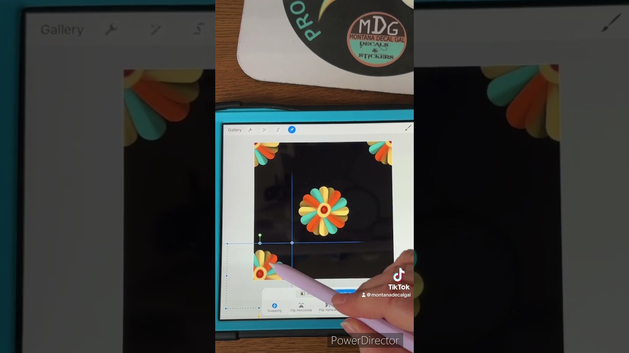 Procreate, digital art retro flowers design, using custom procreate brushes, make seamless pattern