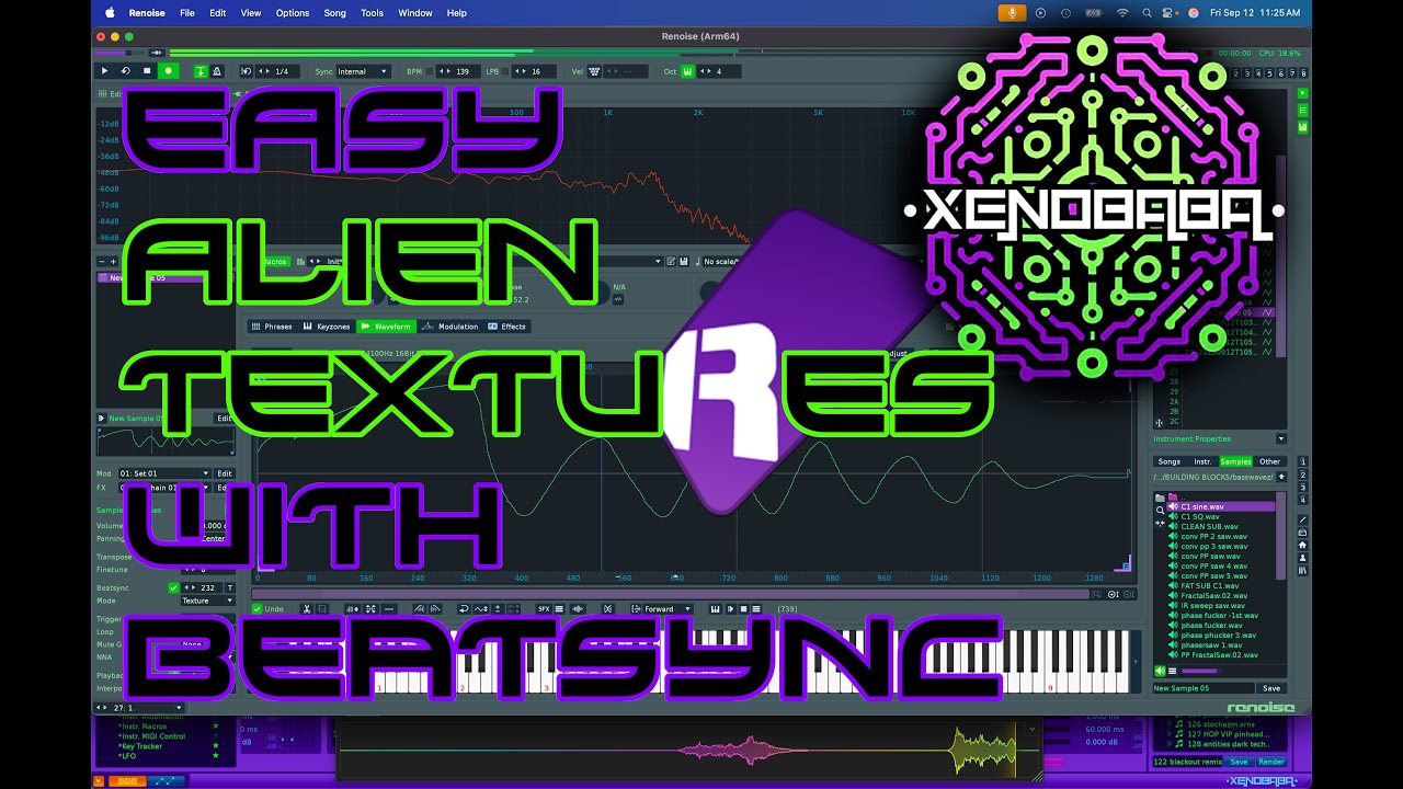 ALIEN TEXTURES with BEATSYNC in RENOISE•••