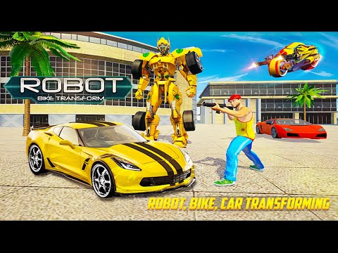 US Police Bike Car Robot Transform Robot Fight Rescue Game 2021 -  Android Gameplay