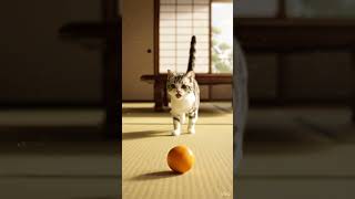 子猫ルナみかんを追いかける