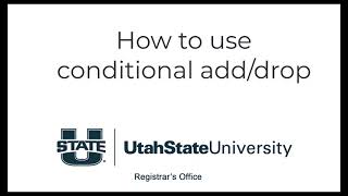 Conditional Add/Drop in Banner Registration