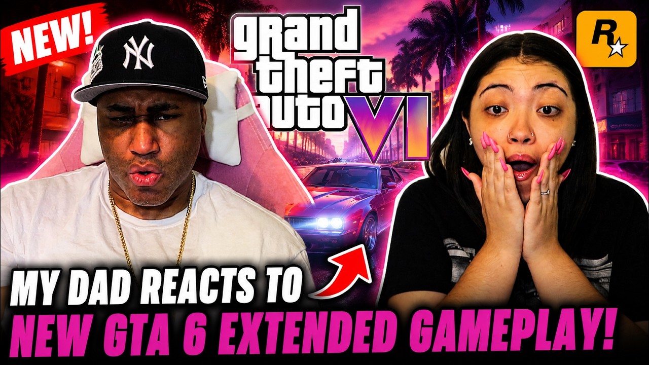 MY DAD REACTS TO NEW GTA 6 EXTENDED GAMEPLAY! REACTION