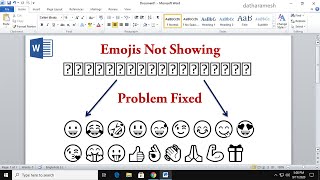 How to Fix Emojis Not Showing In MS Word 2010 | Windows 10
