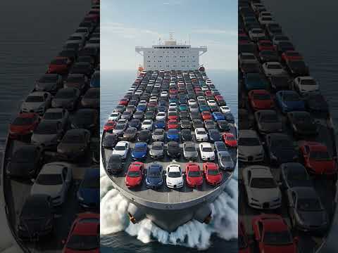 Luxury Cars Sink with Giant Cargo Ship – Epic Ocean Disaster!
