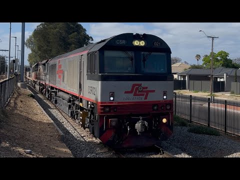 SCT freight: 1MP9 with CSR021, SCT013, CF4432 & SCT005 through Dudley Park Railway Station
