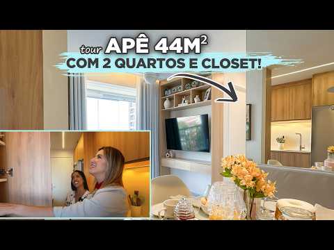 She made a CLOSET in the 44m2 APARTMENT keeping 2 BEDROOMS and TOOK FULL ADVANTAGE OF THE SPACES ...
