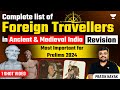 [Revision] List of Foreign Travelers on Ancient & Medieval India | UPSC Prelims 2024 | Pratik Nayak