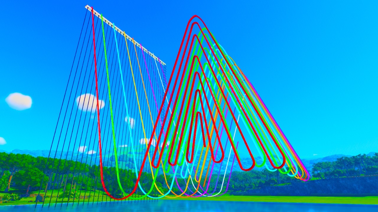 1% vs 100% Spiral Inverted V Trap Door Water Slides - Planet Coaster 2