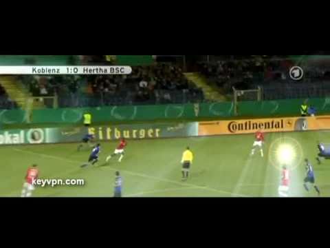 60 Meter Tor Michael Stahl Koblenz vs Hertha BSC Berlin DFB-Pokal 2010