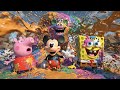 Mickey Mouse Peppa Pig SpongeBob Take The Magic Paintbrush Challenge