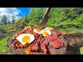 JUICY Steak With CRISPY Fries Cooked In Nature
