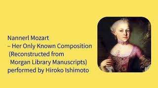 Download lagu Nannerl Mozart – Her Only Known Composition (Reconstructed from Morgan Library Manuscripts) mp3