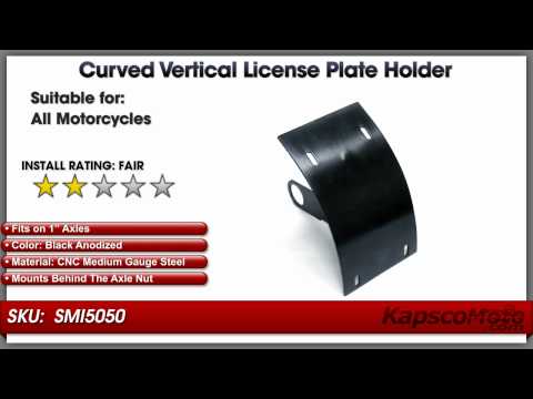 Motorcycle Curved Side Mount Vertical License Plate Tag Holder 1" Axle