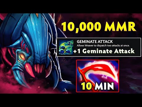 WTF 10Mins Desolator Weaver 10K MMR Carry Insane Burst x3 Geminate Attacks Dota 2