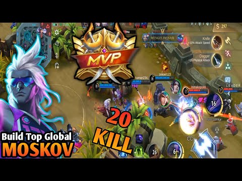 20 Kills No Death!! Moskov The Real Monster Marksman!!   Build Top 1 Global Moskov ~ MLBB