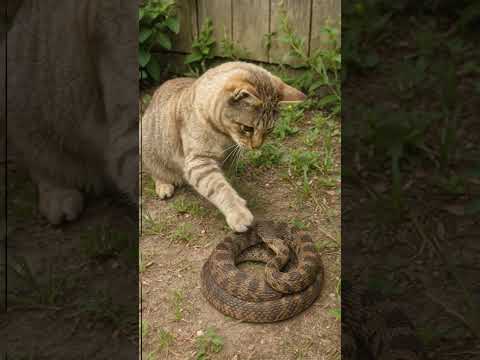 Curious Cat Encounter Snake