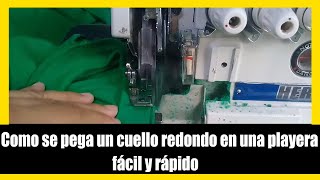 Como coser cuello redondo en una playera.