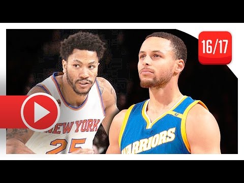 Stephen Curry vs Derrick Rose PG Duel Highlights (2017.03.05) Knicks vs Warriors - SICK!