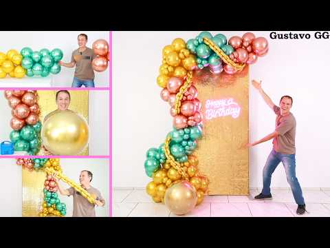 COMO HACER UN ARCO DE GLOBOS 😊👍 decoración con globos para cumpleaños ✨ Gustavo gg