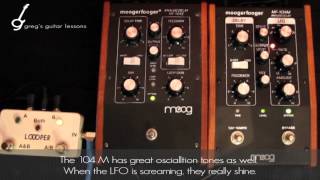 Video thumbnail for Shootout: Moog Delay 104z vs.  Moog Delay 104m (moogerfooger) by Greg's Guitar Lessons