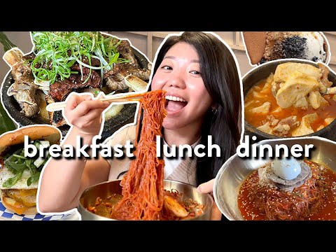 WHAT TO EAT IN KOREATOWN! 24 Hours Eating in LA (noodles, tofu soups, beef ribs & more!)