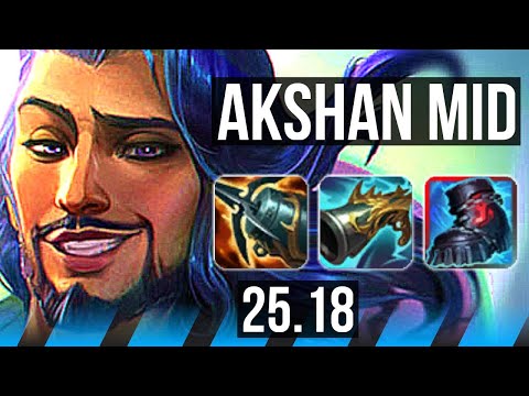 AKSHAN vs AHRI (MID) | 7 solo kills, Godlike | EUW Master | 25.18