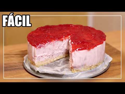 CHEESECAKE de Fresa SIN HORNO y SIN AZÚCAR | El MÁS CREMOSO
