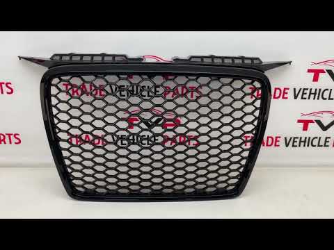 Fits Audi A3 2004-2008 Main Grille Gloss Black With Emblem Holder Rs Look video