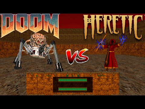 D'Sparil vs Spider Mastermind - FIGHT CROSSOVER - DOOM vs HERETIC Monster Infighting