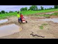 🐍Snake rc VS Mini tractor || Mini mahindra tractor struck in mud pulling HMT tractor & Ford tractor