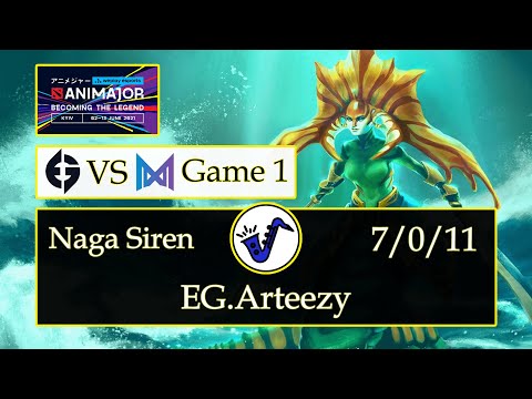 Naga Siren Dota 2 - EG.Arteezy - 7/0/11 - Safe Lane / Pos 1 - Evil Geniuses VS Team Nigma - AniMajor