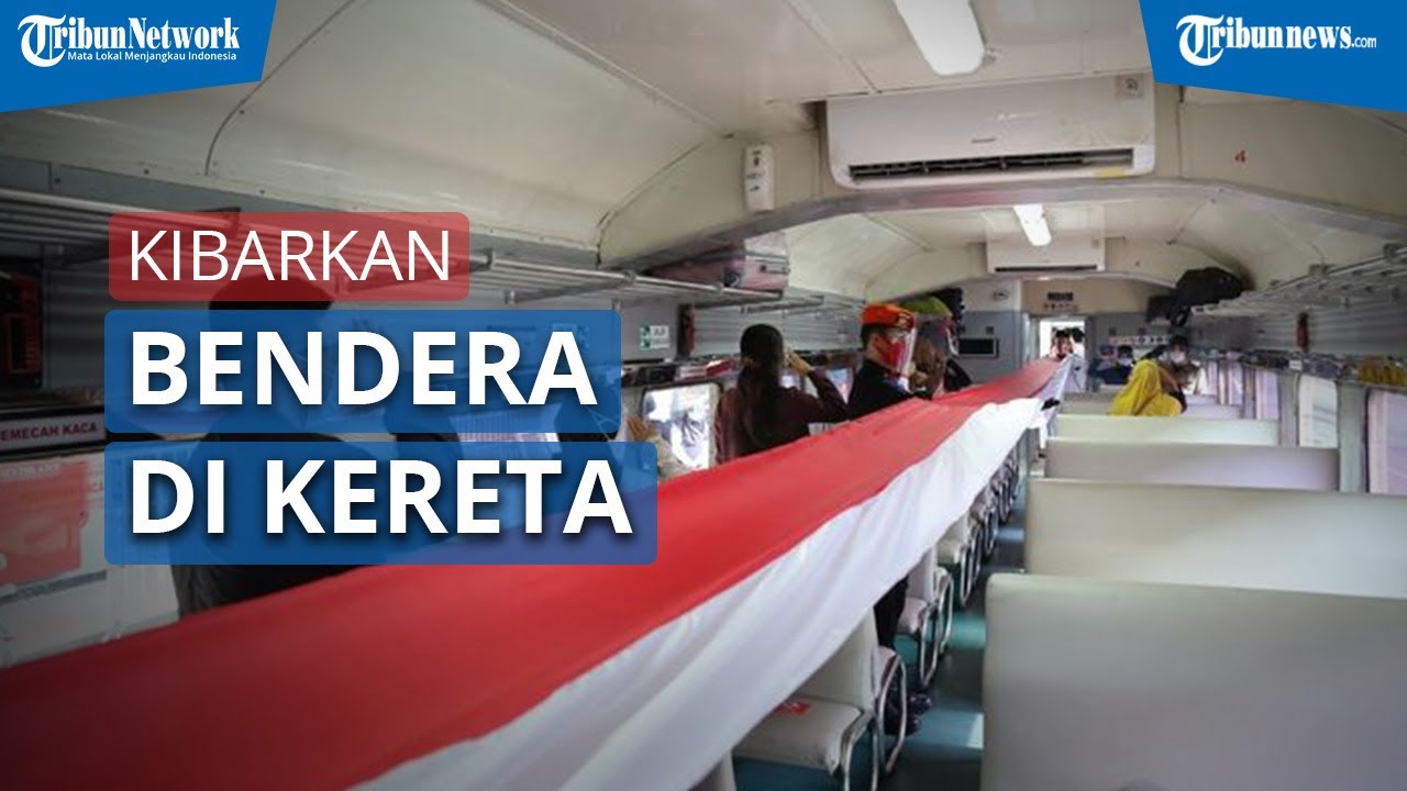 Semarakkan HUT Ke-75 RI, KAI Bentangkan Bendera Merah Putih di Dalam Rangkaian Gerbong Kereta