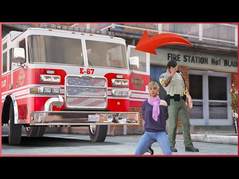 GTA 5 LSPDFR - Don't Steal My Fire Truck! - New Sheriff Station Map Mod & Car Pack