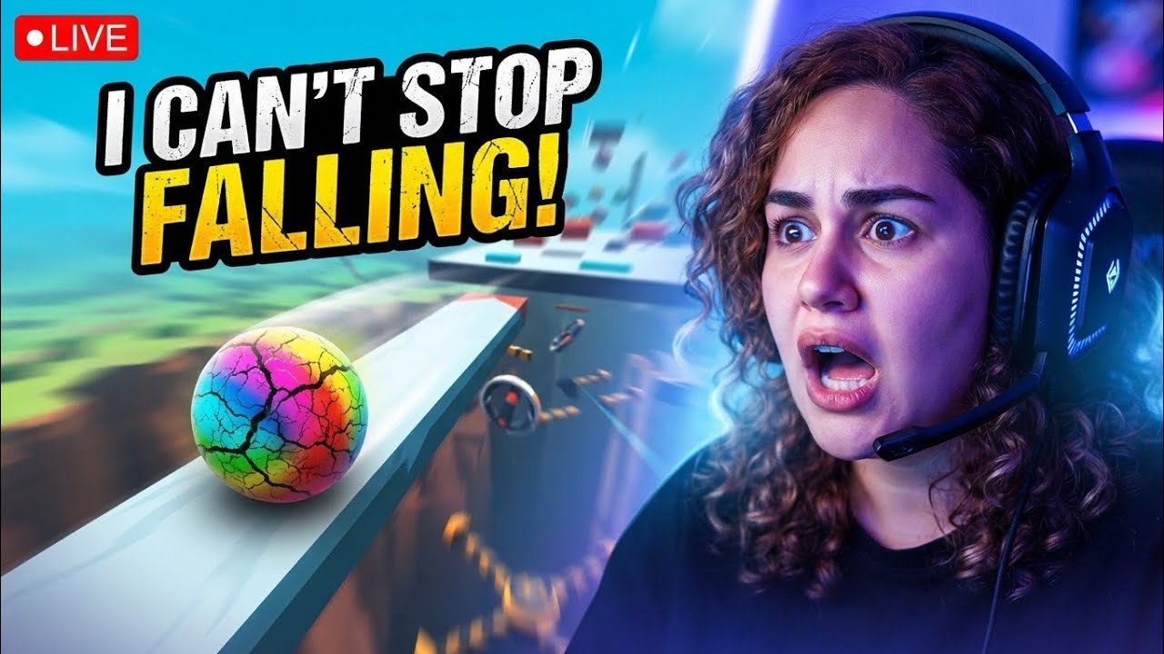 🔴 LIVE I CAN'T STOP FALLING 😭 | Going Balls Challenge
