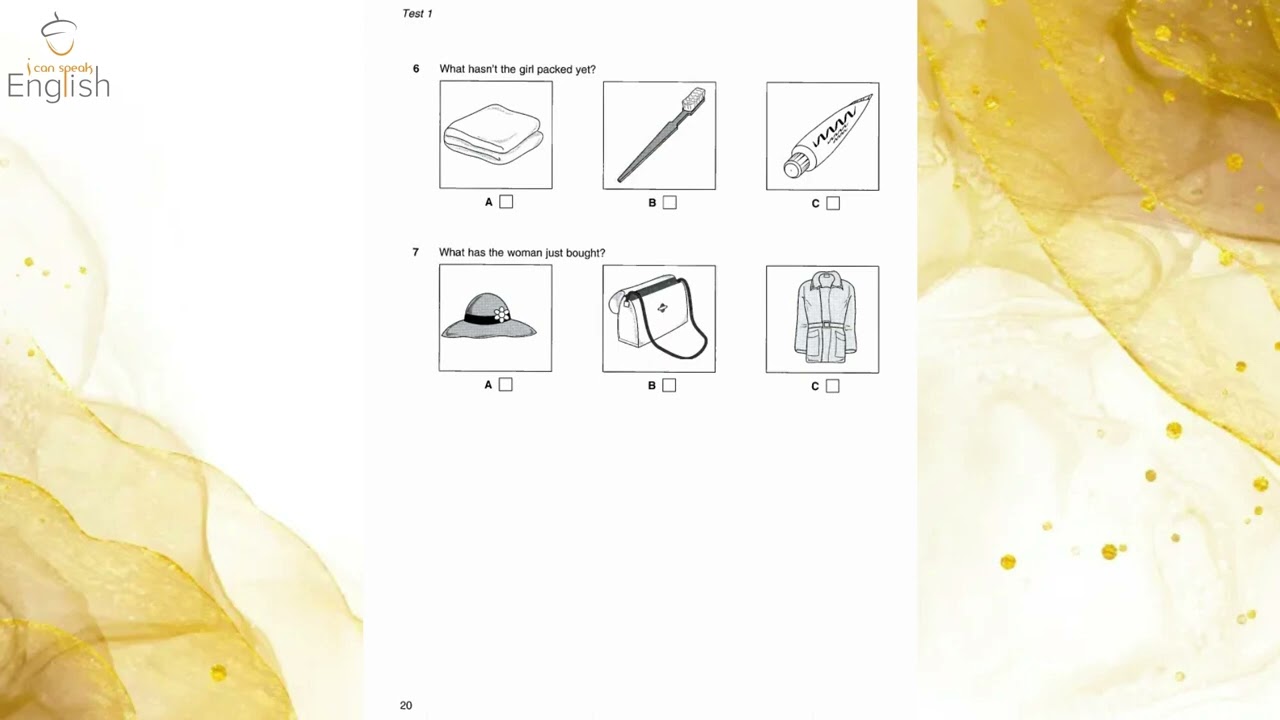 Listening B1, PET 4, Test 1, Part 1- 4