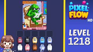 Pixel Flow Level 1218 Solution Walkthrough