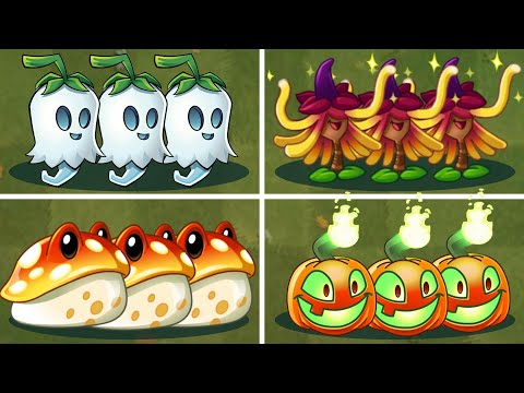 4 Best Plants HALLOWEEN Vs. Team Zombies HALLOWEEN - Who Will Win ? - PvZ 2 Plant vs Plant