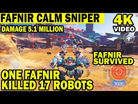 ONE FAFNIR KILLED 17 ROBOTS | DAMAGE 5.1 MILLION | CANYON | FAFNIR SURVIVED | WAR ROBOTS video 4K