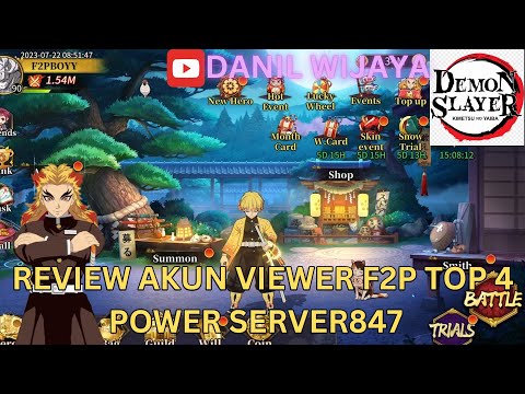 REVIEW AKUN VIEWER SEKALIAN PROMOSI JUAL F2P S847 100K NEGO - DEMON SLAYER BLADE OF HASHIRA 🔥
