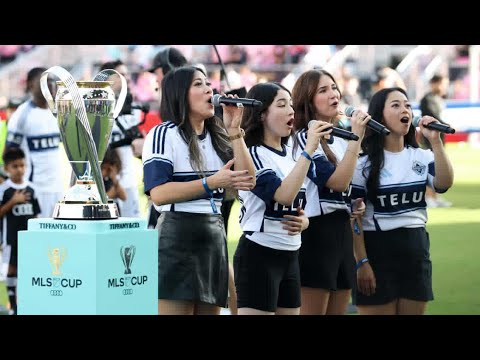 Whitecaps Anthem Quartet sings the Canadian National Anthem at the MLS Cup in Miami.