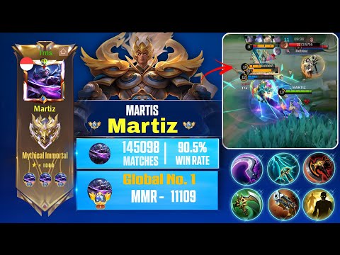 MARTIS THE DESTROYER 😨 MMR HACKER??  GLOBAL NO.1 MARTIS GAMEPLAY| MLBB
