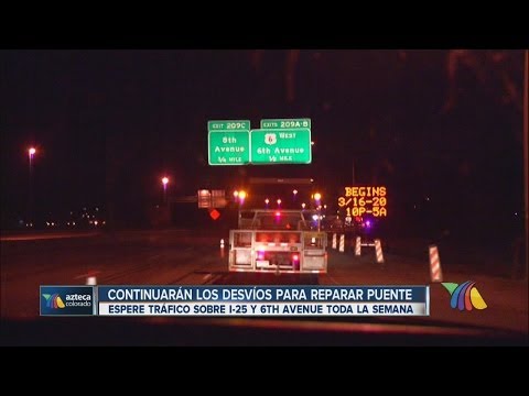 Continúan desvíos para reparar puente sobre 6th Ave y I-25 sur 031714