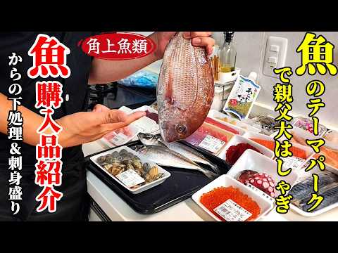 【まとめ買い】♢角上魚類で魚大量買い！下処理して刺身盛りパーティー♢
