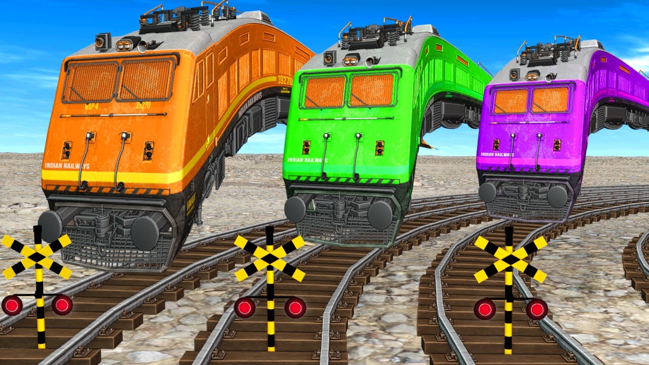 【踏切アニメ】おかしな電車 Railroad Crossing Train Animation